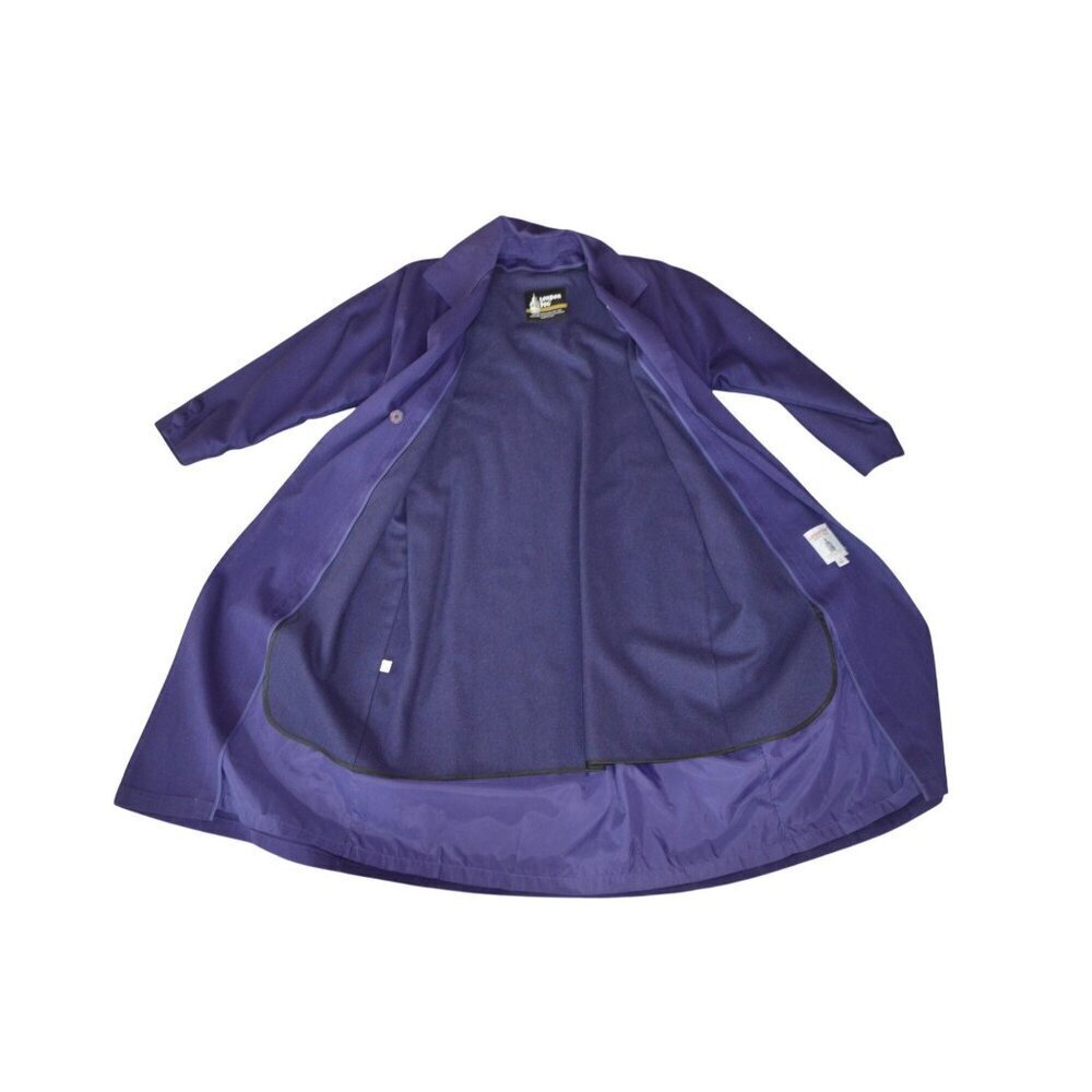 Vintage London Fog Plum Purple Winter Trench Coat Women's 8 Petite Minimalist - Picture 11 of 12